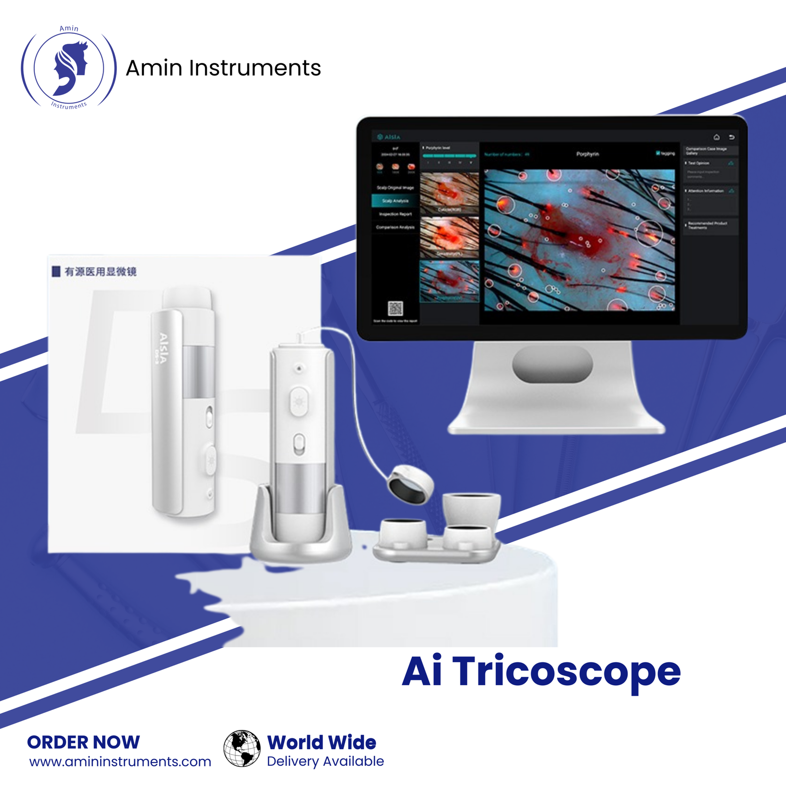 AI Tricoscope – Smart Digital Hair & Scalp Analysis Device